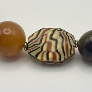 Liz Claiborne Brown Acrylic  Beaded Necklace